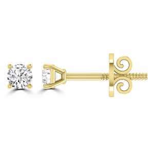 Diamond Stud Earrings with 0.75ct Diamonds in 18K Yellow Gold