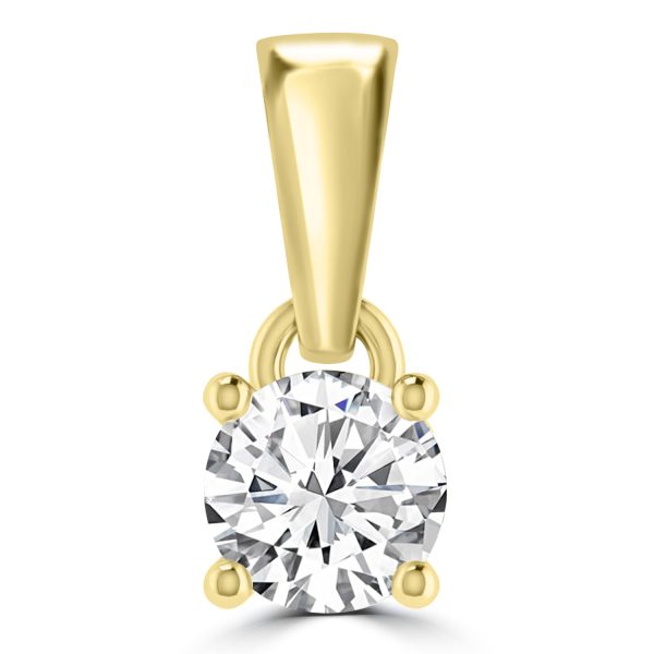 Diamond Solitaire Pendant with 0.50ct Diamonds in 18K Yellow Gold