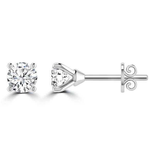 Diamond Stud Earrings with 0.10ct Diamonds in 9K White Gold