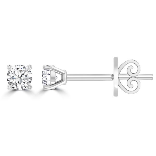 Diamond Stud Earrings with 0.25ct Diamonds in 9K White Gold