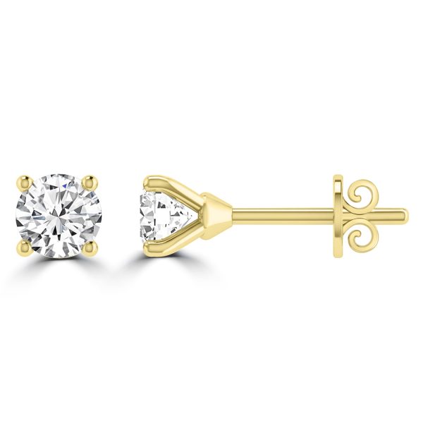 Diamond Stud Earrings with 0.10ct Diamonds in 9K Yellow Gold