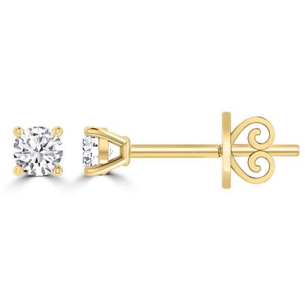 Diamond Stud Earrings with 0.25ct Diamonds in 9K Yellow Gold