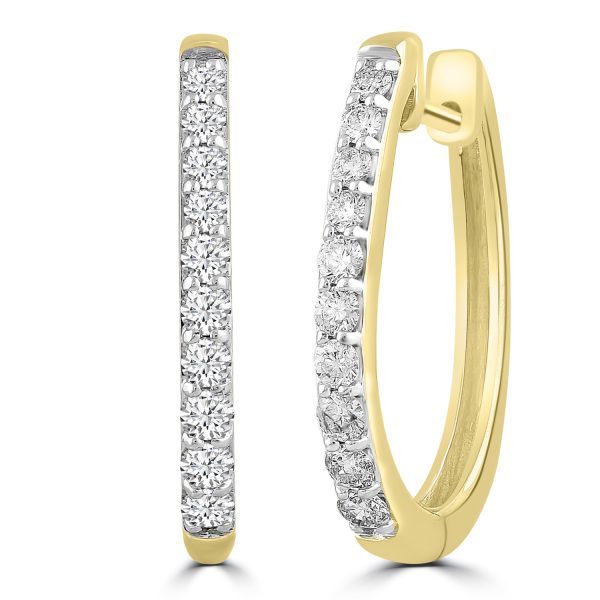 Huggie Earrings with 0.15ct Diamonds In 9K Yellow Gold