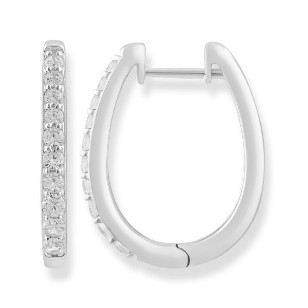 Huggie Earrings with 0.15ct Diamonds in 9K White Gold