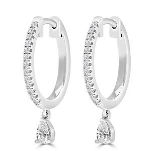 Diamond Earrings with 0.33ct Diamonds in 9K White Gold