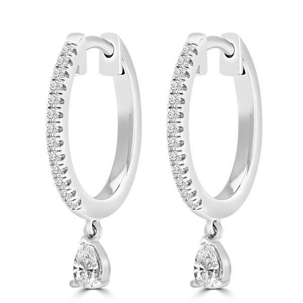 Diamond Earrings with 0.33ct Diamonds in 9K White Gold