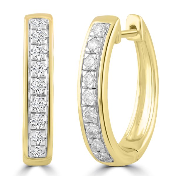 Huggie Earrings with 0.53ct Diamond In 9K Yellow Gold