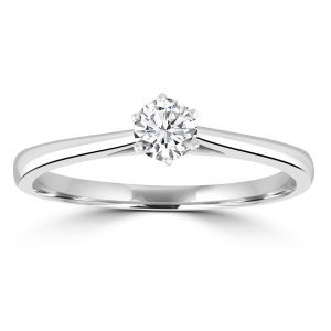 Solitaire Ring with 0.25ct Diamonds in 9K White Gold