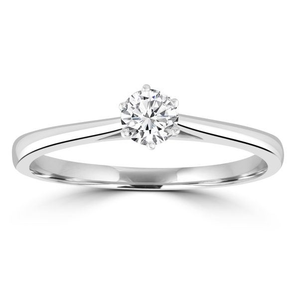 Solitaire Ring with 0.25ct Diamonds in 9K White Gold