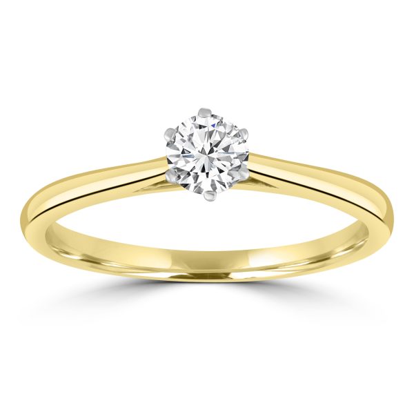 Solitaire Ring with 0.25ct Diamond In 9K Yellow Gold