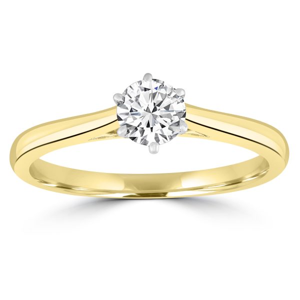 Solitaire Ring In 0.5ct Diamond with 9K Yellow Gold