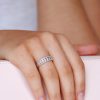 Tripple Diamond Row Ring with 0.5ct Diamonds in 9K Yellow Gold - Image 3