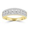 Tripple Diamond Row Ring with 0.5ct Diamonds in 9K Yellow Gold - Image 5