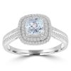 Aquamarine & Diamond Ring in 9K White Gold - Image 5