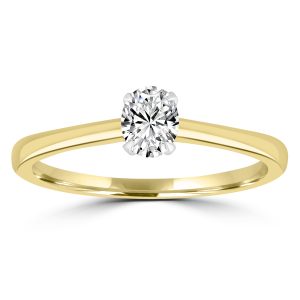 Diamond Solitaire Ring with 0.33ct Diamonds in 9K Yellow Gold
