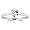 Oval Diamond Solitaire Ring with 0.5ct Diamonds in 9K White Gold - Image 3