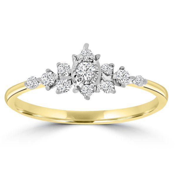 Diamond Ring with 0.20ct Diamonds in 9K Yellow Gold