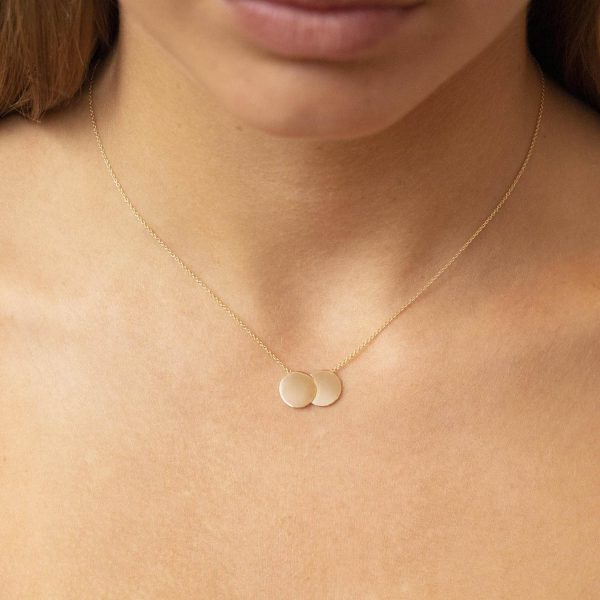 Double Disc 9ct Yellow Gold Necklace - Image 2