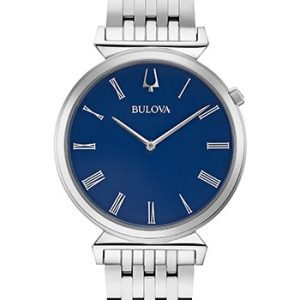 Bulova Men's Classic Silver and Blue Watch 96A233