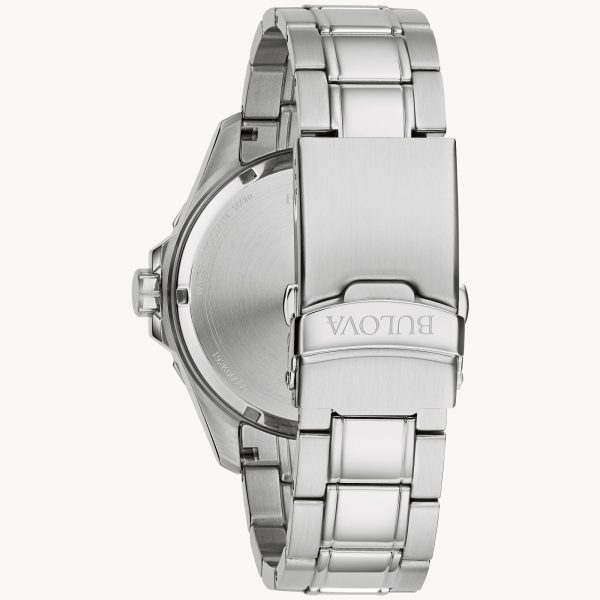 Bulova Men's Marine Silver and Jet Black Star Watch 96B382 - Image 2