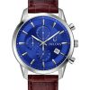 Bulova Men's Brown leather and Blue Classic Sutton Watch 96B402