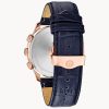Bulova Men's Blue leather and Rose Gold Classic Watch 98A165 - Image 3