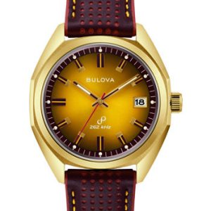 Bulova Men's Golden Brown Leather Classic Watch 97B214
