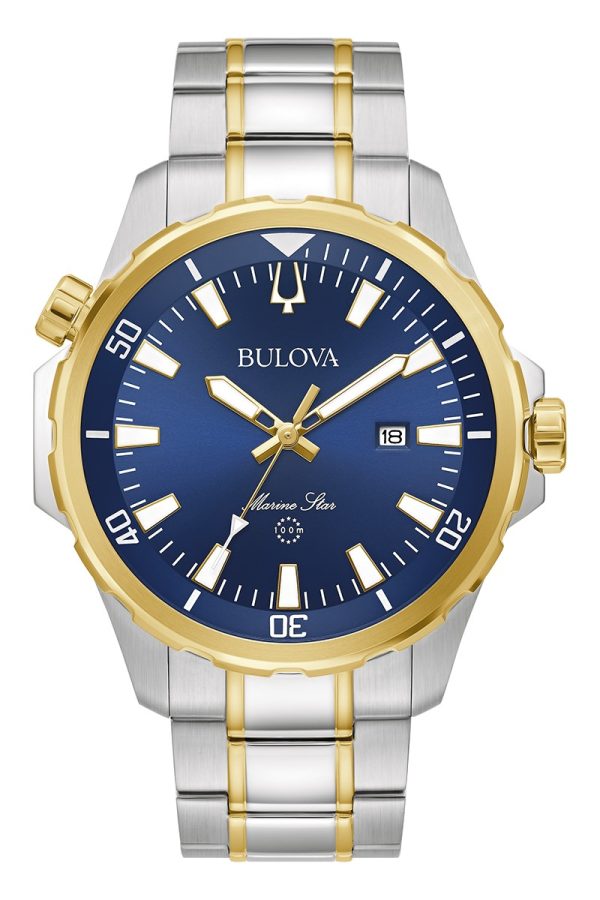 Bulova Men's Two Tone Series B Trio Tone Marine Star Watch 98B384