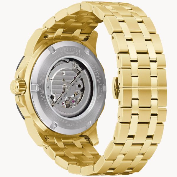 Bulova Men's Black and Gold Marine Star Series A Automatic Watch 98A273 - Image 3