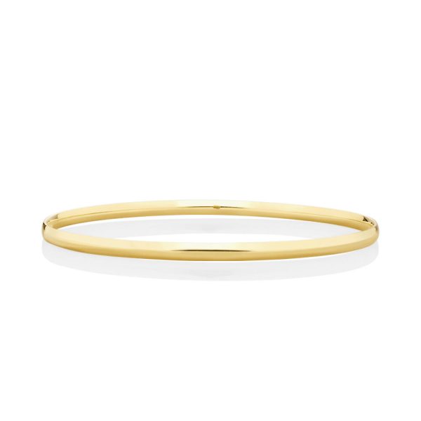 9ct Yellow Gold 65mm solid round bangle (3.8 x 1.1)