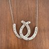 Equestrian | Sterling Silver Large Lucky Double Plain Horse Shoe Pendant