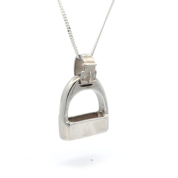 Equestrian | Sterling Silver Jumbo Stirrup Pendant - Image 3
