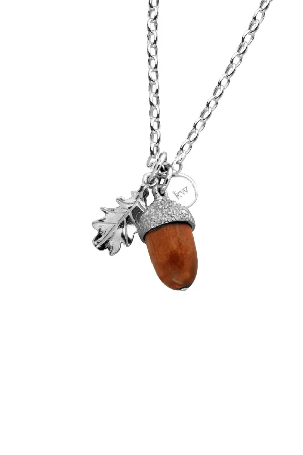 Karen Walker | Acorn With Wood Pendant Silver
