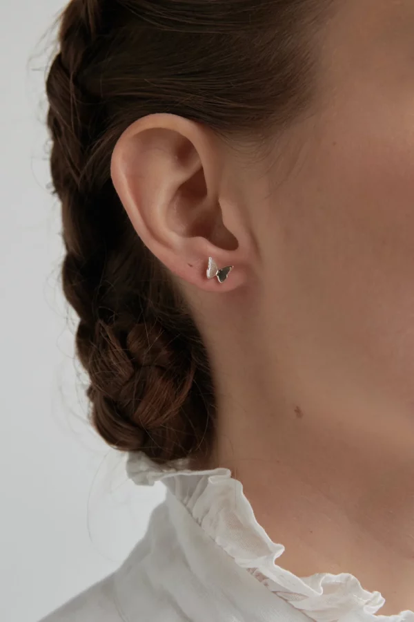 Karen Walker | Mini Butterfly Studs Silver - Image 2