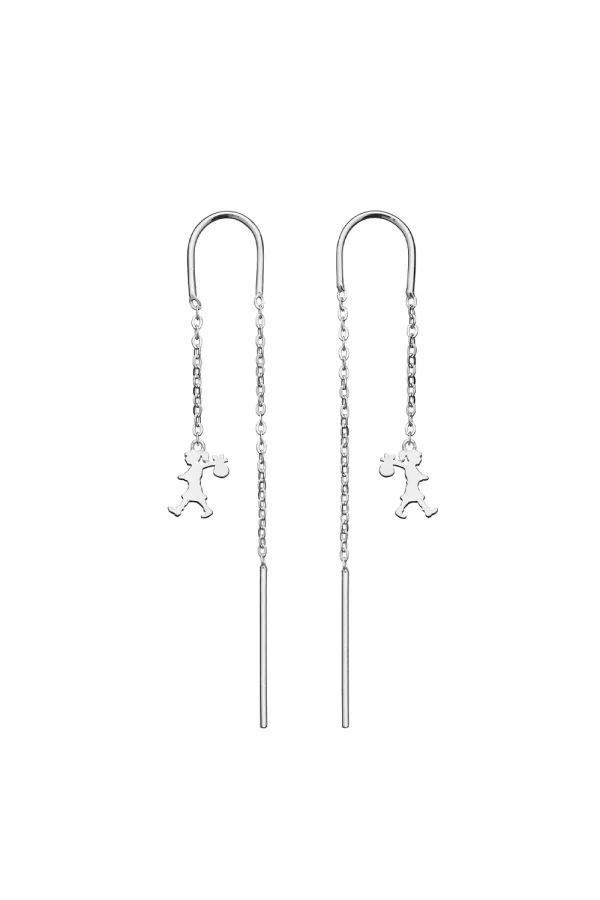 Karen Walker | Runaway Girl Thread Earrings Silver