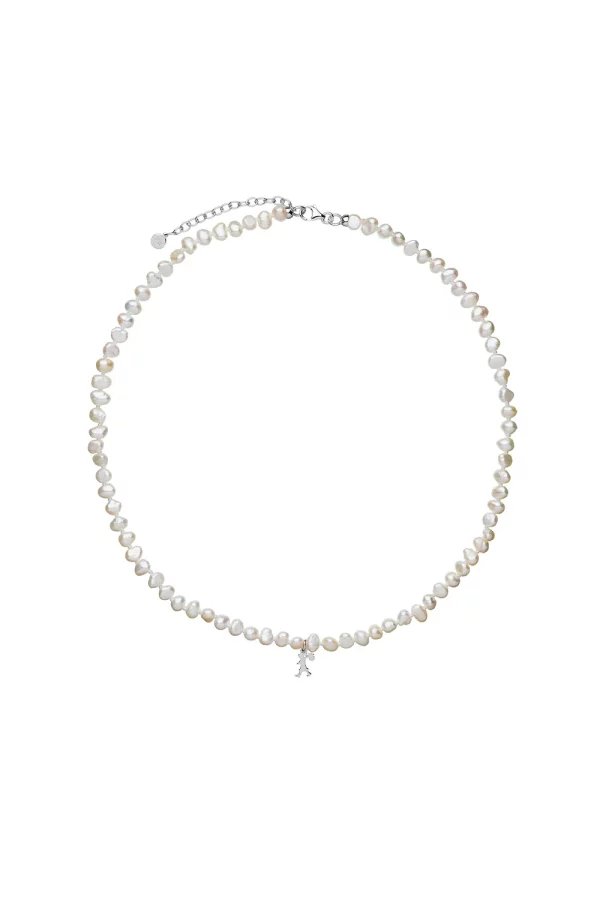 Karen Walker | Mini Girl with Pearls Necklace Silver