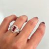 Pink Tourmaline & Pink Diamonds Platinum Ring - Image 3