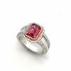 Pink Tourmaline & Pink Diamonds Platinum Ring - Image 4