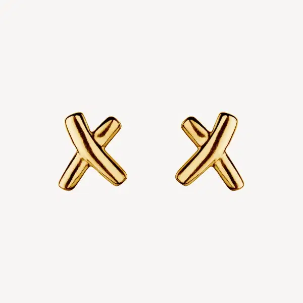 NAJO Gold Plated Cross Stud Earring