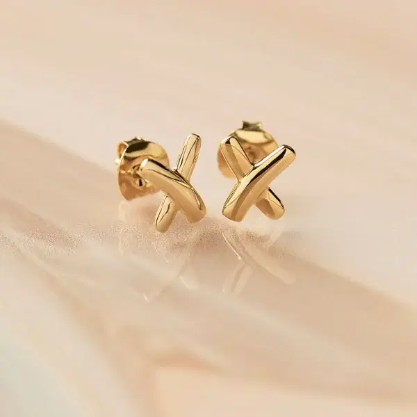 NAJO Gold Plated Cross Stud Earring - Image 4
