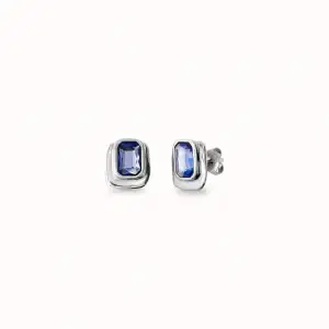 UNO de50 Stud Earrings with Blue Crystal