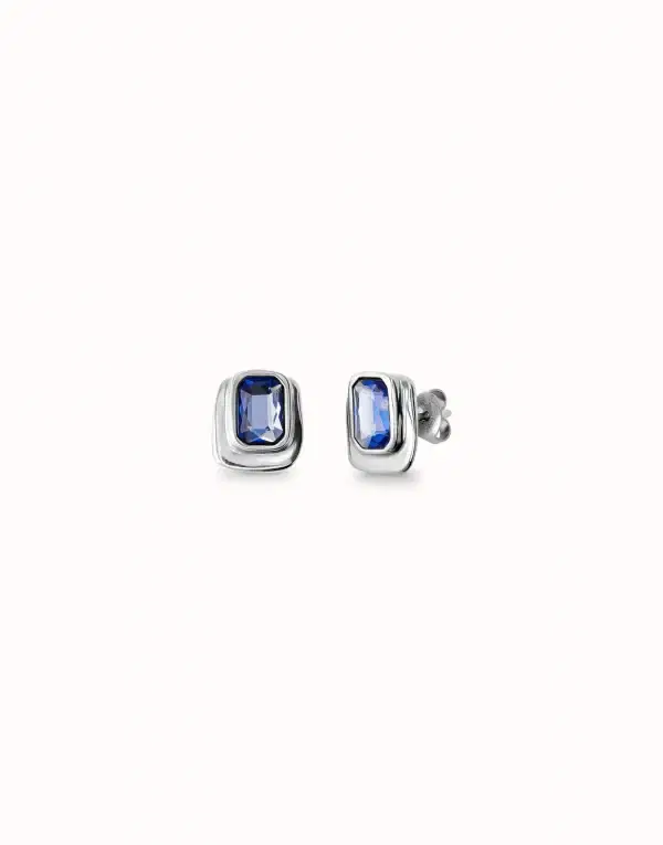UNO de50 Stud Earrings with Blue Crystal
