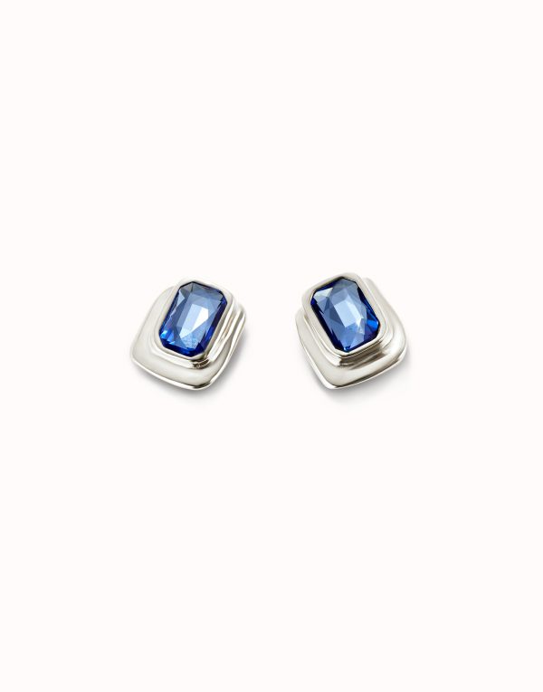 UNO de50 Stud Earrings with Blue Crystal - Image 3