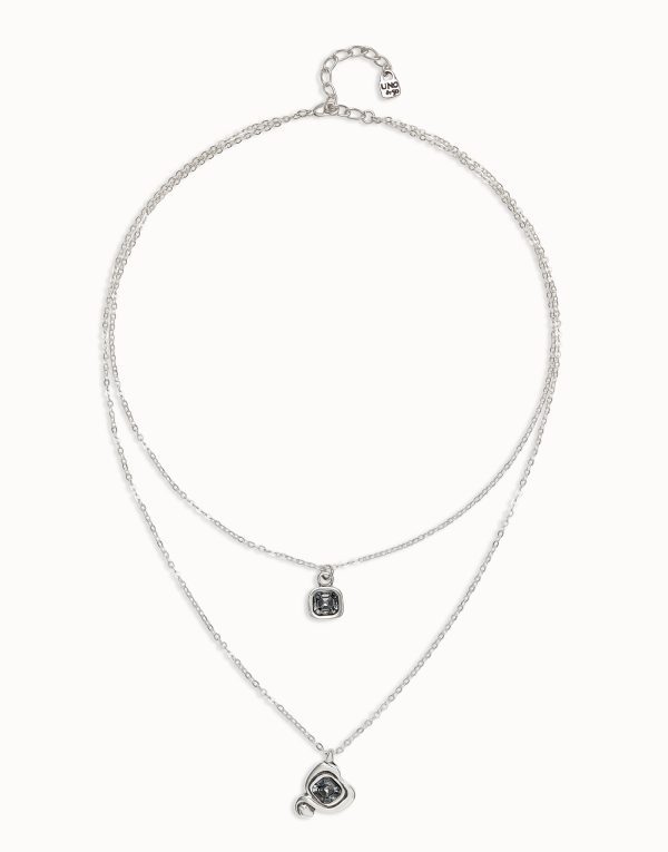 UNO de50 Multi-Layer Pendant Link Chain Necklace