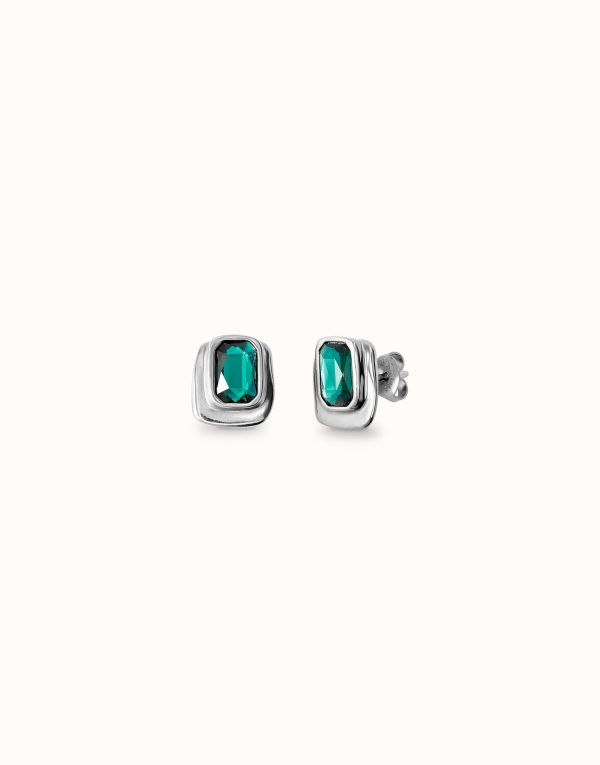 UNO de50 Stud Earrings with Green Crystal