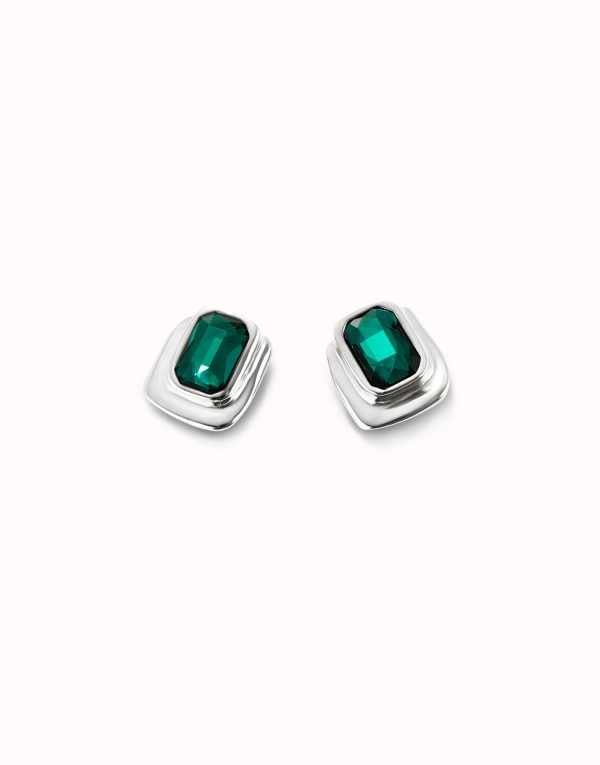 UNO de50 Stud Earrings with Green Crystal - Image 2
