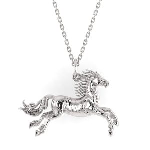 Rohan Horse Pendant with Chain Silver