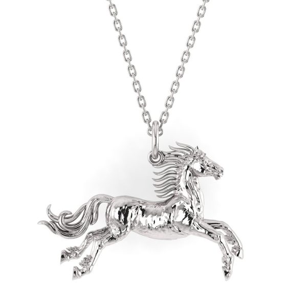 Rohan Horse Pendant with Chain Silver