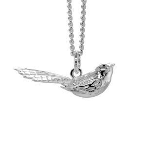 Piwakawaka (Fantail) Necklace Silver