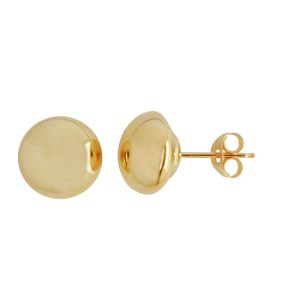 9ct Yellow Gold 8mm Flat Ball Stud Earrings